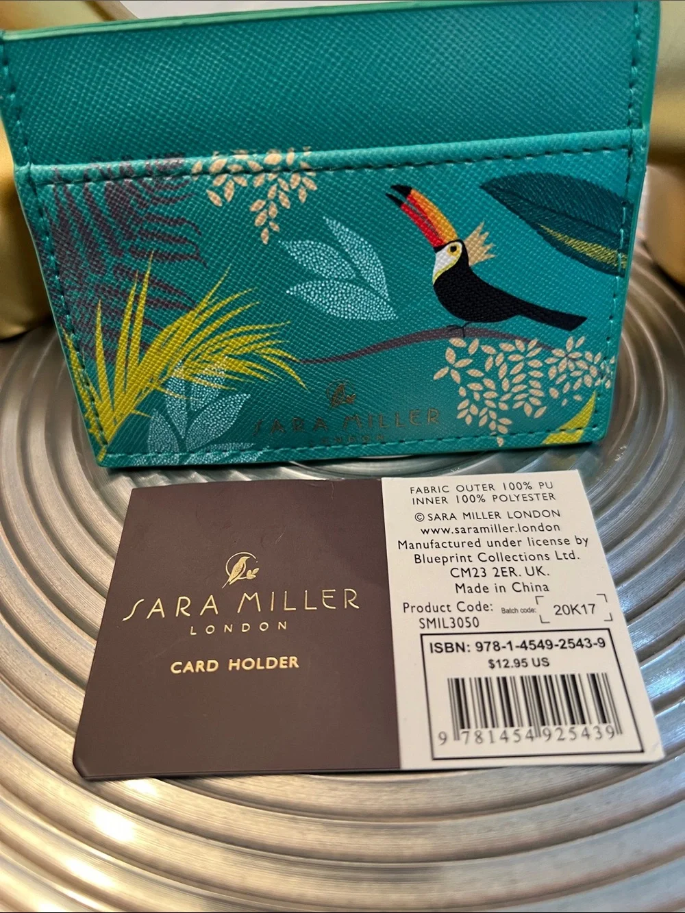 Sara Miller London NWT Teal Toucan Card Holder